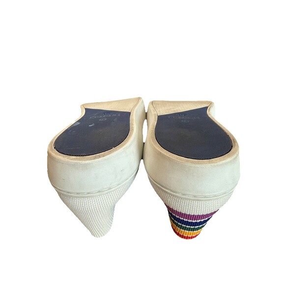 ROTHYS Size 10 Limited Edition SF Pride White Rainbow Stripe Slip On Sneakers - Picture 12 of 16